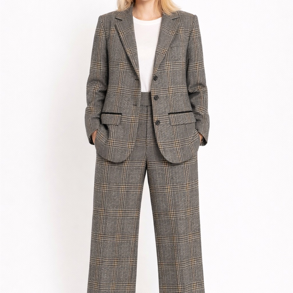 Pendleton Black Jacket with Gray & Cream Houndstooth Trim